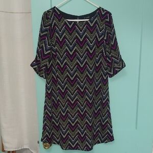As U Wish Multicolor Chevron Dress